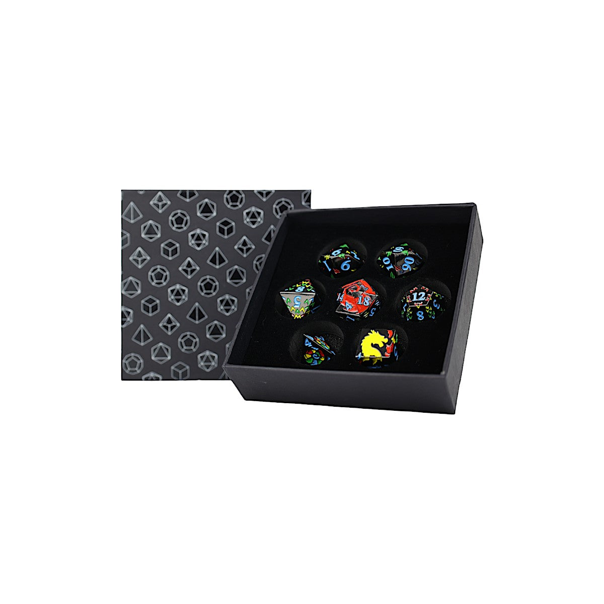 LPG Dice RPG Set Inscripted Dragon Rainbow - Good Games