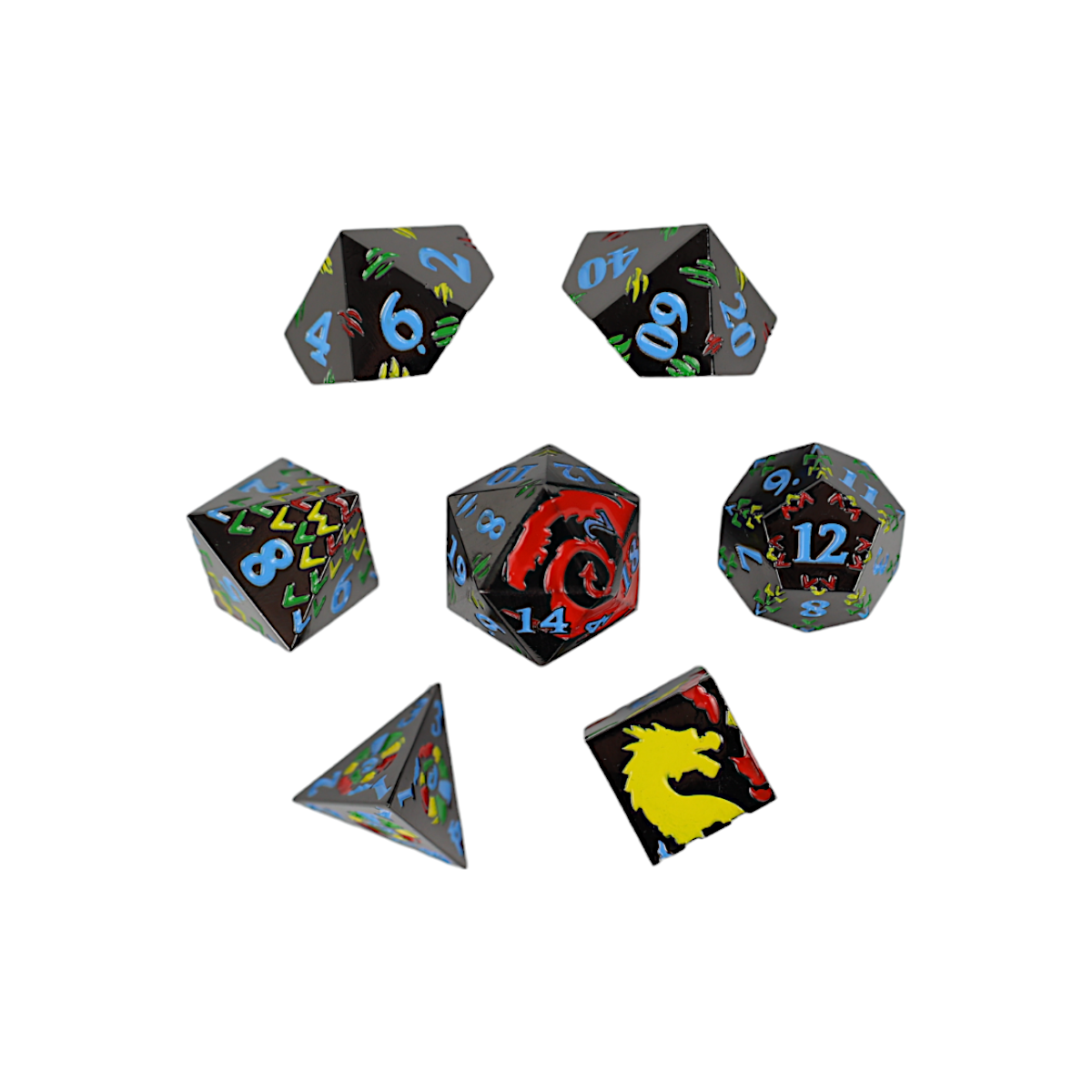LPG Dice RPG Set Inscripted Dragon Rainbow - Good Games