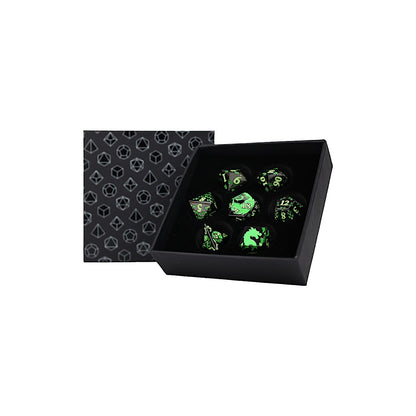 LPG Dice RPG Set Inscripted Dragon Green - Good Games