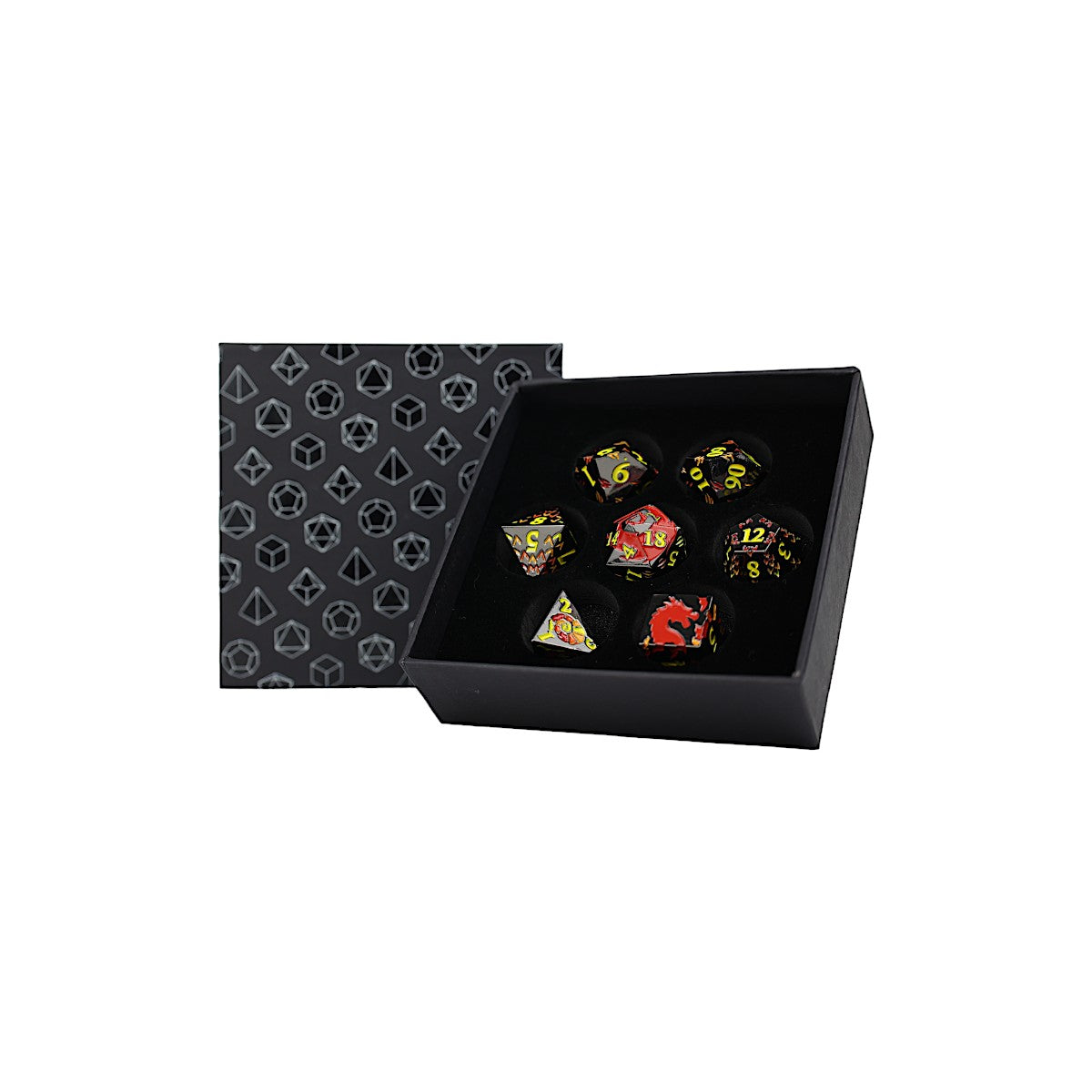 LPG Dice RPG Set Inscripted Dragon Red - Good Games