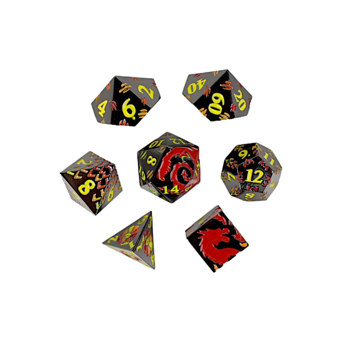 LPG Dice RPG Set Inscripted Dragon Red - Good Games