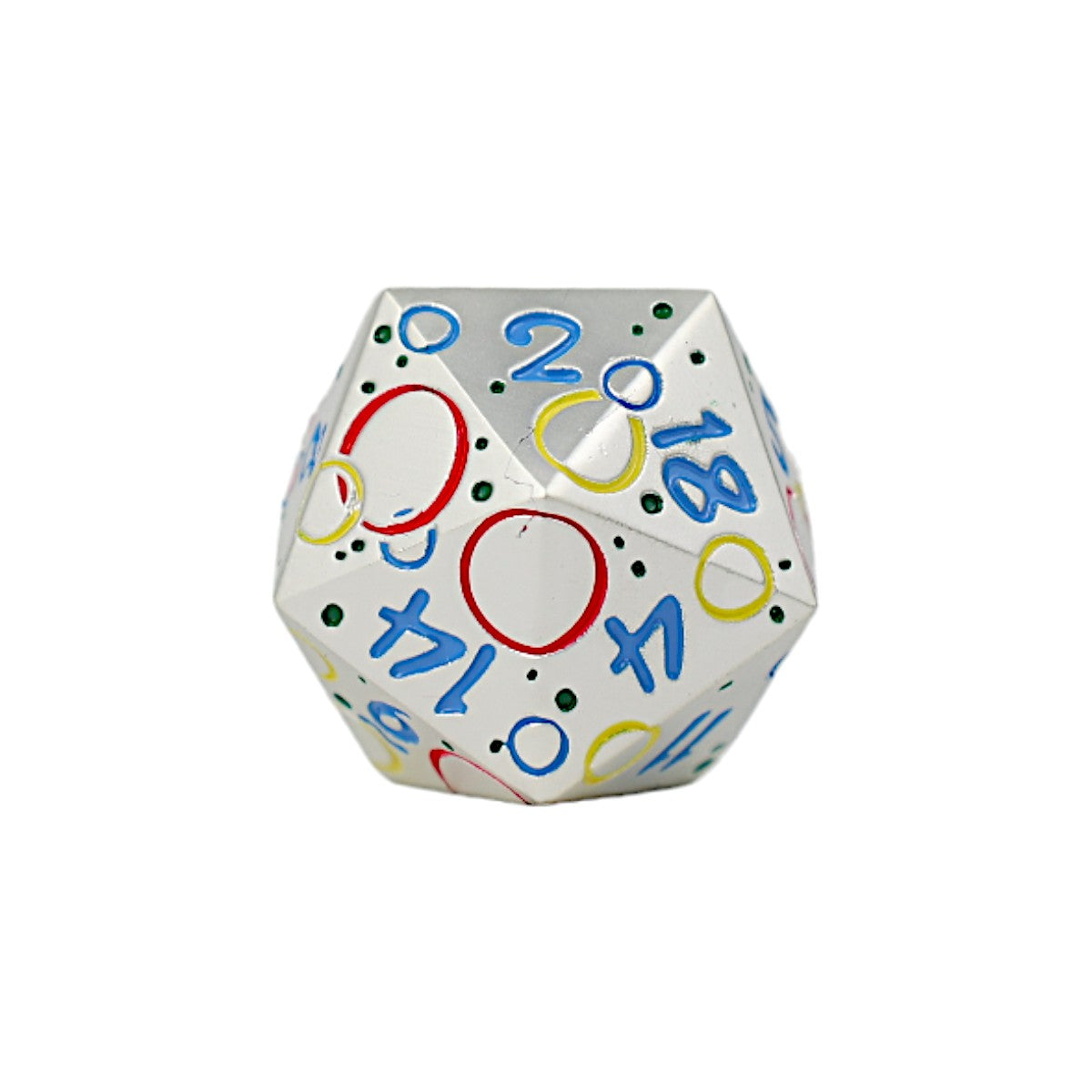 LPG Dice RPG Set Inscripted Bubbles Rainbow White - Good Games