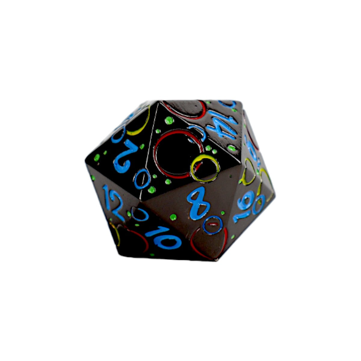 LPG Dice RPG Set Inscripted Bubbles Rainbow Black - Good Games