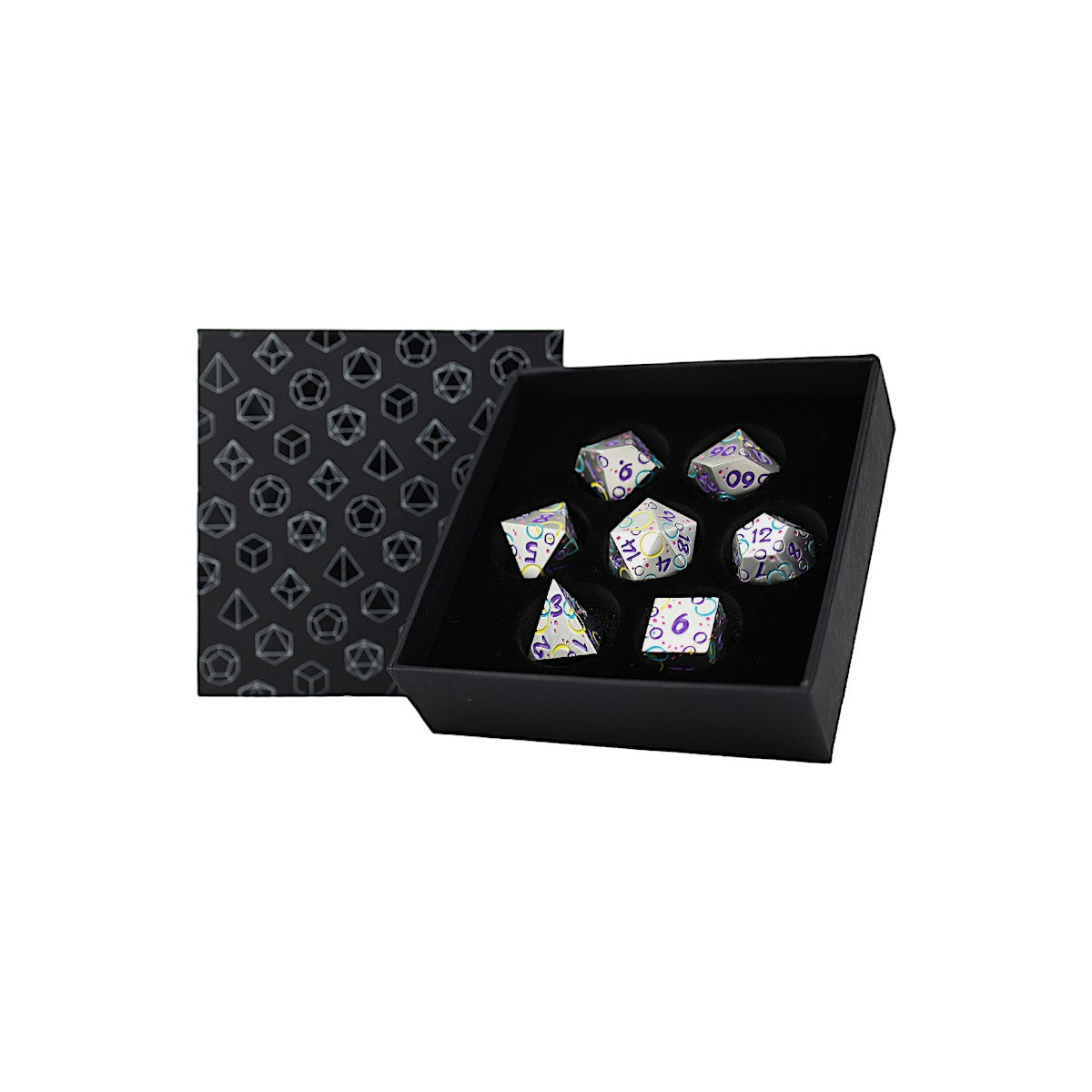 LPG Dice RPG Set Inscripted Bubbles Pastel White - Good Games