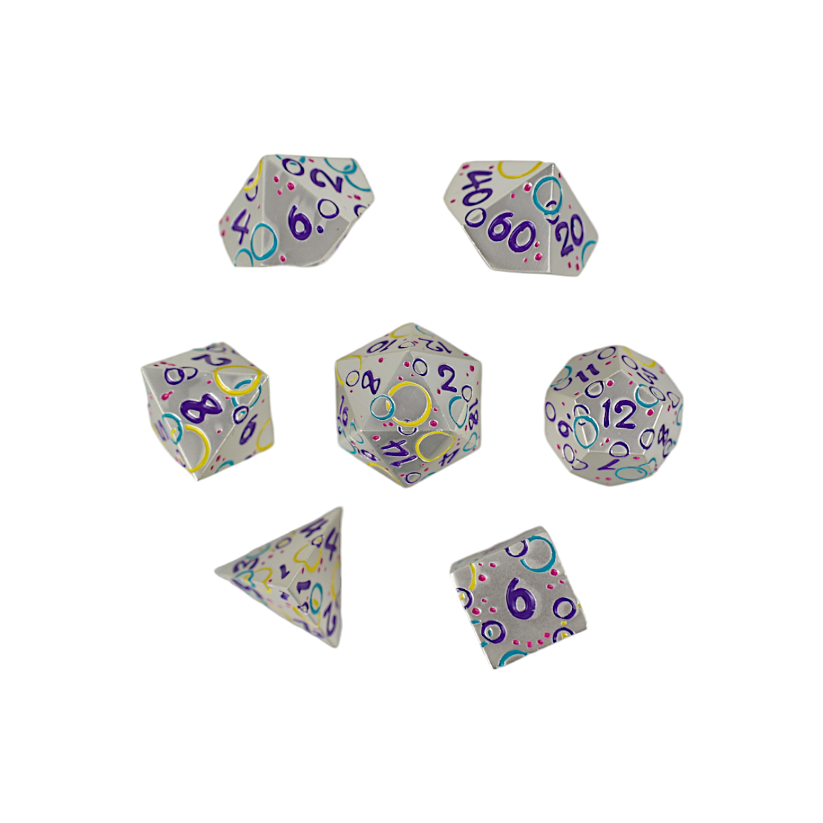 LPG Dice RPG Set Inscripted Bubbles Pastel White - Good Games