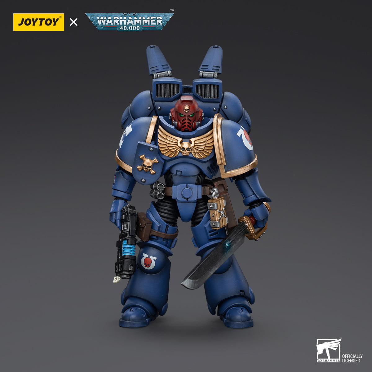 Warhammer Collectibles: 1/18 Scale Ultramarines Jump Pack Intercessors Sergeant With Plasma Pistol - Good Games