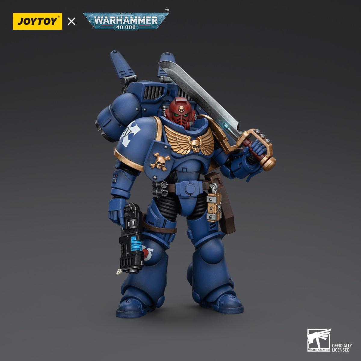 Warhammer Collectibles: 1/18 Scale Ultramarines Jump Pack Intercessors Sergeant With Plasma Pistol - Good Games
