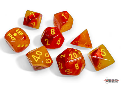 Chessex Gemini Gellow-Red/yellow Polyhedral Luminary 7-Dice Set (with bonus die) CHX 30051 - Good Games