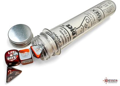 Chessex Gemini Red-Steel/white Polyhedral 7-Dice Set (with bonus die) CHX 30066 - Good Games