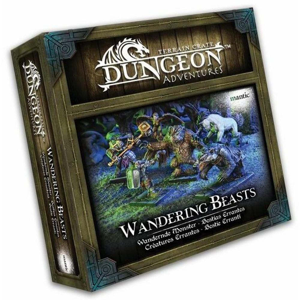 Mantic Games TerrainCrate - Dungeon Adventures - Wandering Beasts Miniature (MGTC186) packaging box front view