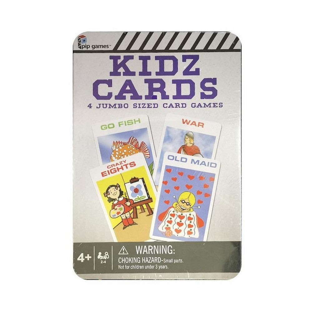 Boxed set of &#39;Kidz Cards&#39; with 4 jumbo games: Go Fish, War, Crazy Eights, Old Maid