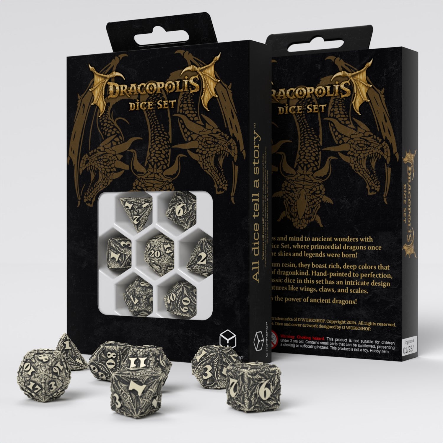 Q Workshop - Dracopolis - The Scandinavian Blackfang Dice Set 7 - Good Games