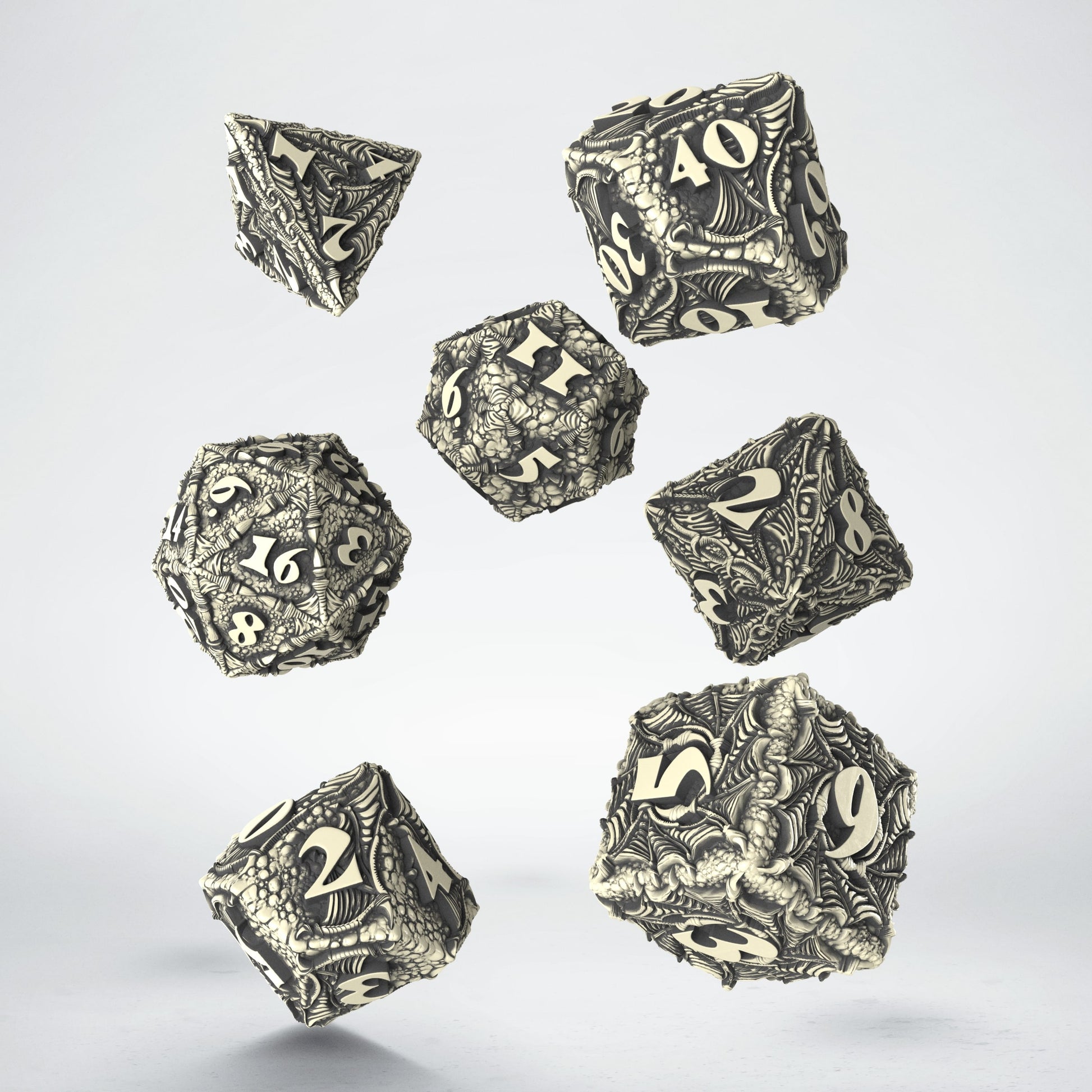 Q Workshop - Dracopolis - The Scandinavian Blackfang Dice Set 7 - Good Games