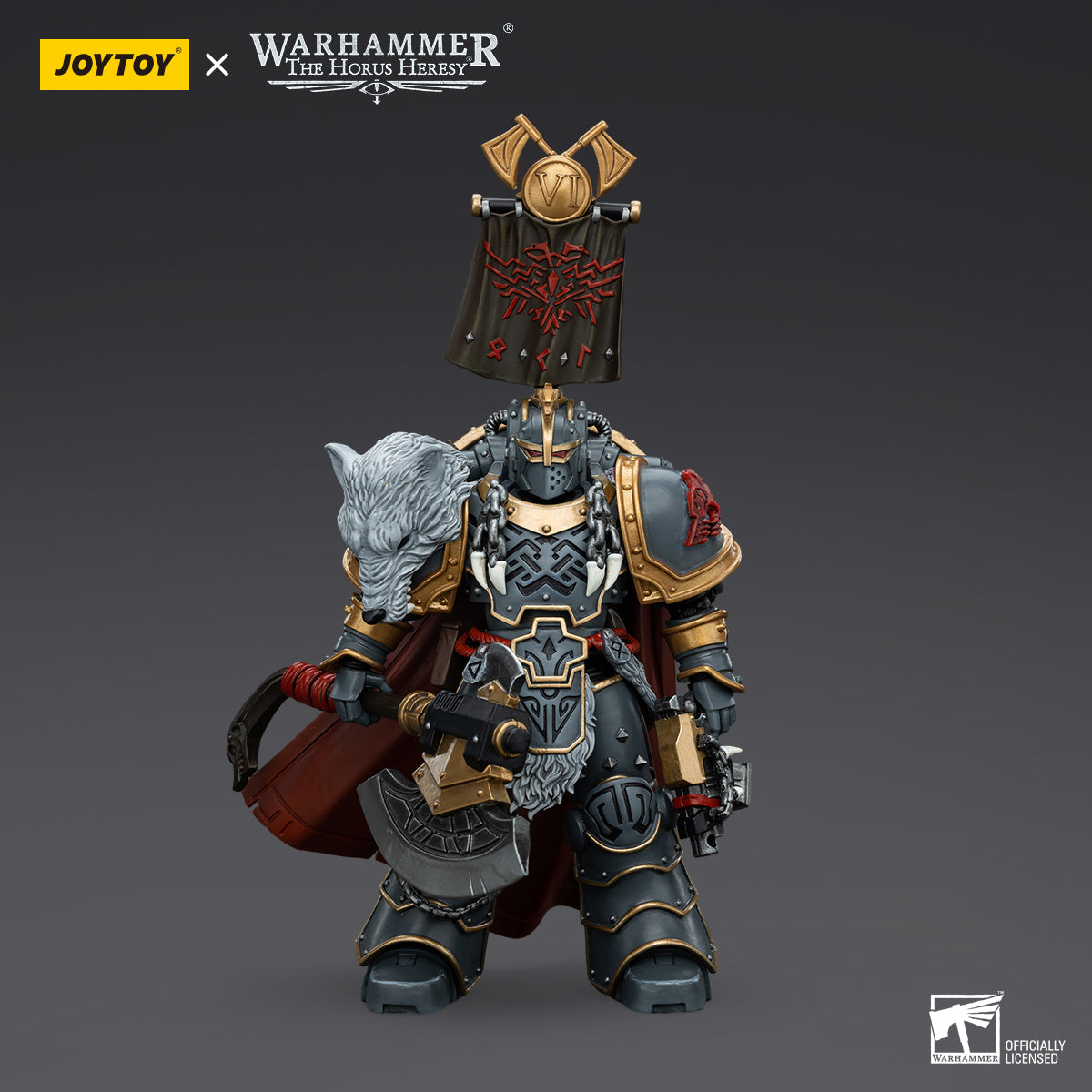 Warhammer Collectibles: 1/18 Scale Space Wolves Legion Praetor with Power Axe and Combat Shield - Good Games
