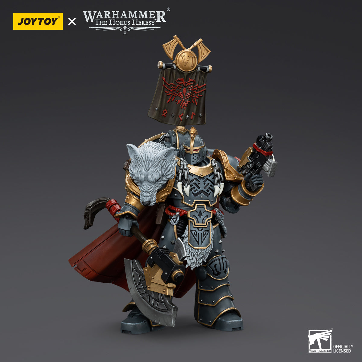 Warhammer Collectibles: 1/18 Scale Space Wolves Legion Praetor with Power Axe and Combat Shield - Good Games