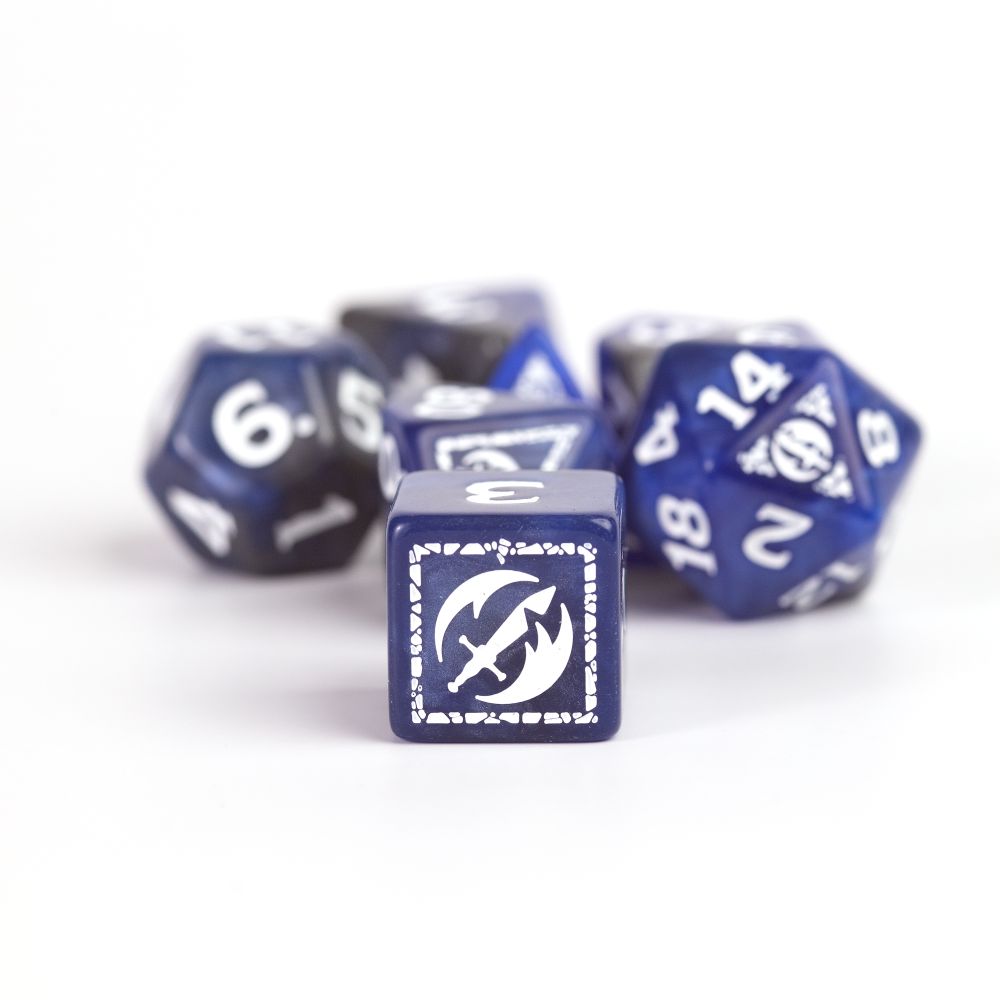 Sirius Dice - Dungeons & Dragons Adventure Dice - Fighter - Blue - Good Games