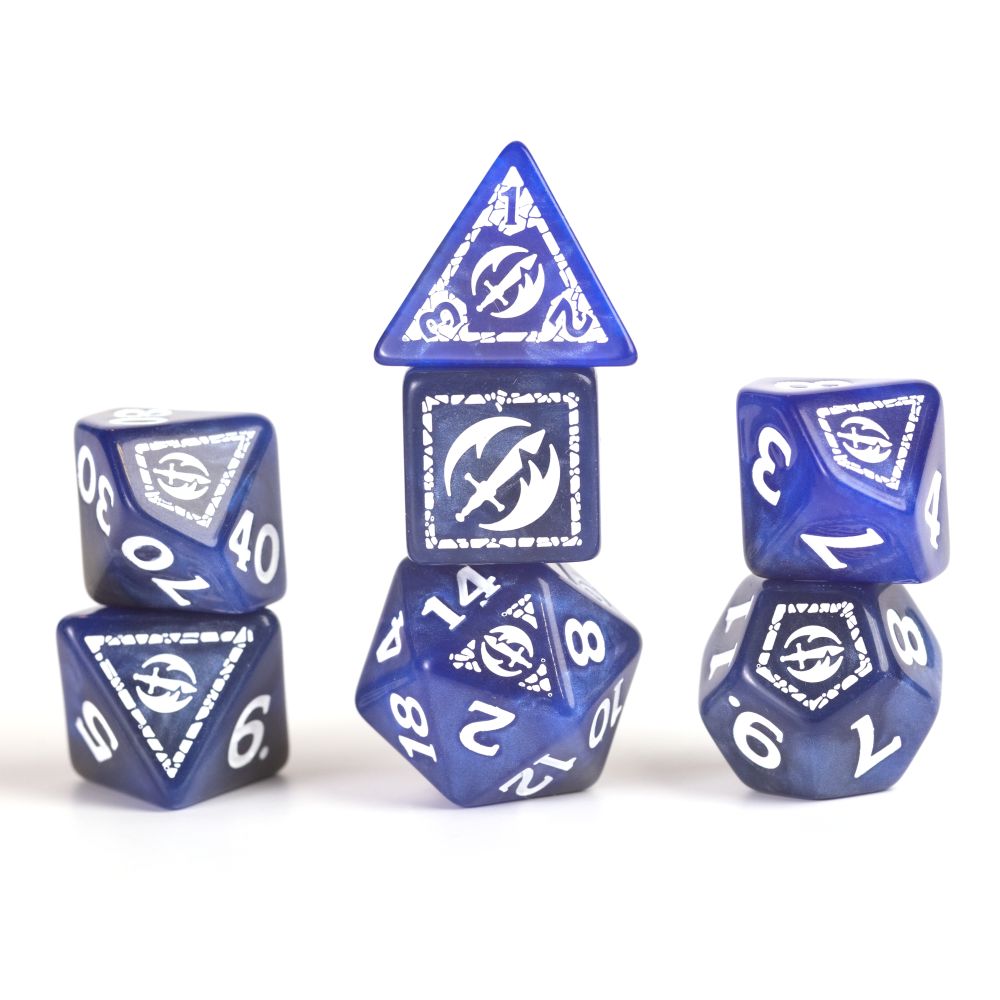 Sirius Dice - Dungeons & Dragons Adventure Dice - Fighter - Blue - Good Games