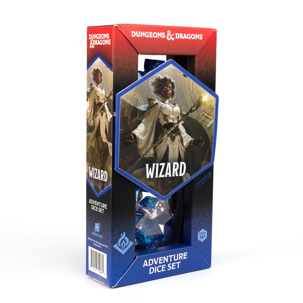Sirius Dice - Dungeons & Dragons Adventure Dice - Wizard - Blue - Good Games