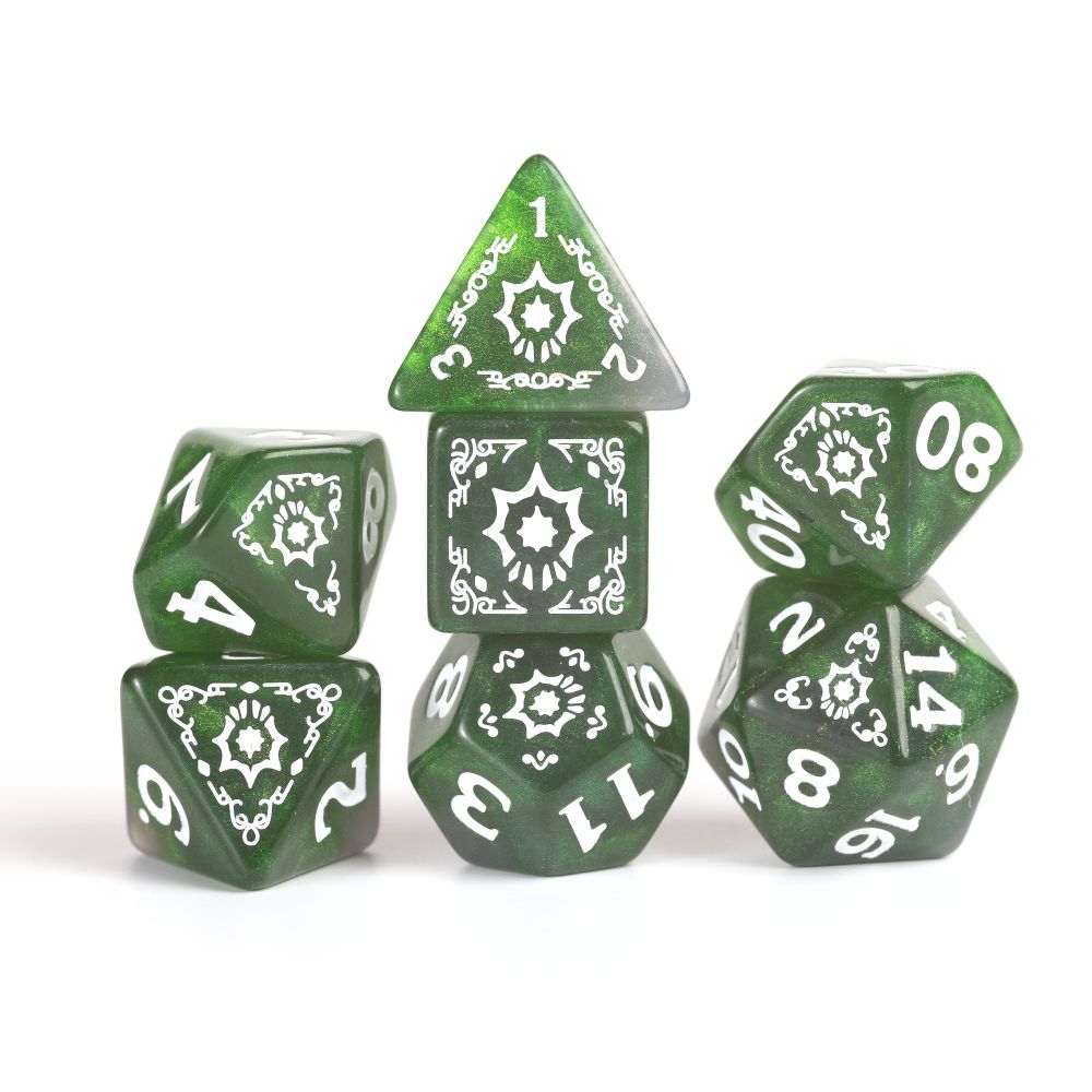 Sirius Dice - Dungeons & Dragons Adventure Dice - Cleric - Green - Good Games