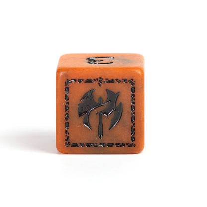Sirius Dice - Dungeons & Dragons Adventure Dice - Barbarian - Orange - Good Games