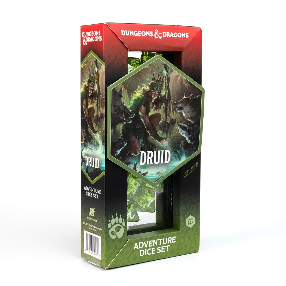 Sirius Dice - Dungeons & Dragons Adventure Dice - Druid - Green - Good Games