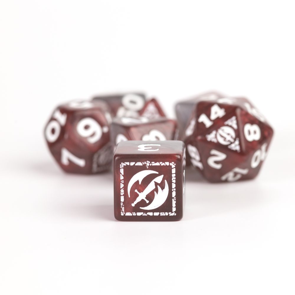 Sirius Dice - Dungeons &amp; Dragons Adventure Dice - Fighter - Red - Good Games