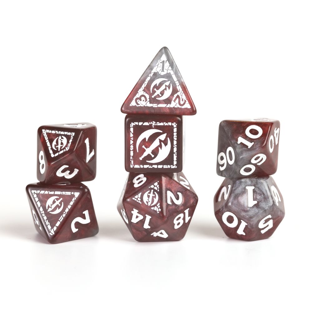 Sirius Dice - Dungeons &amp; Dragons Adventure Dice - Fighter - Red - Good Games