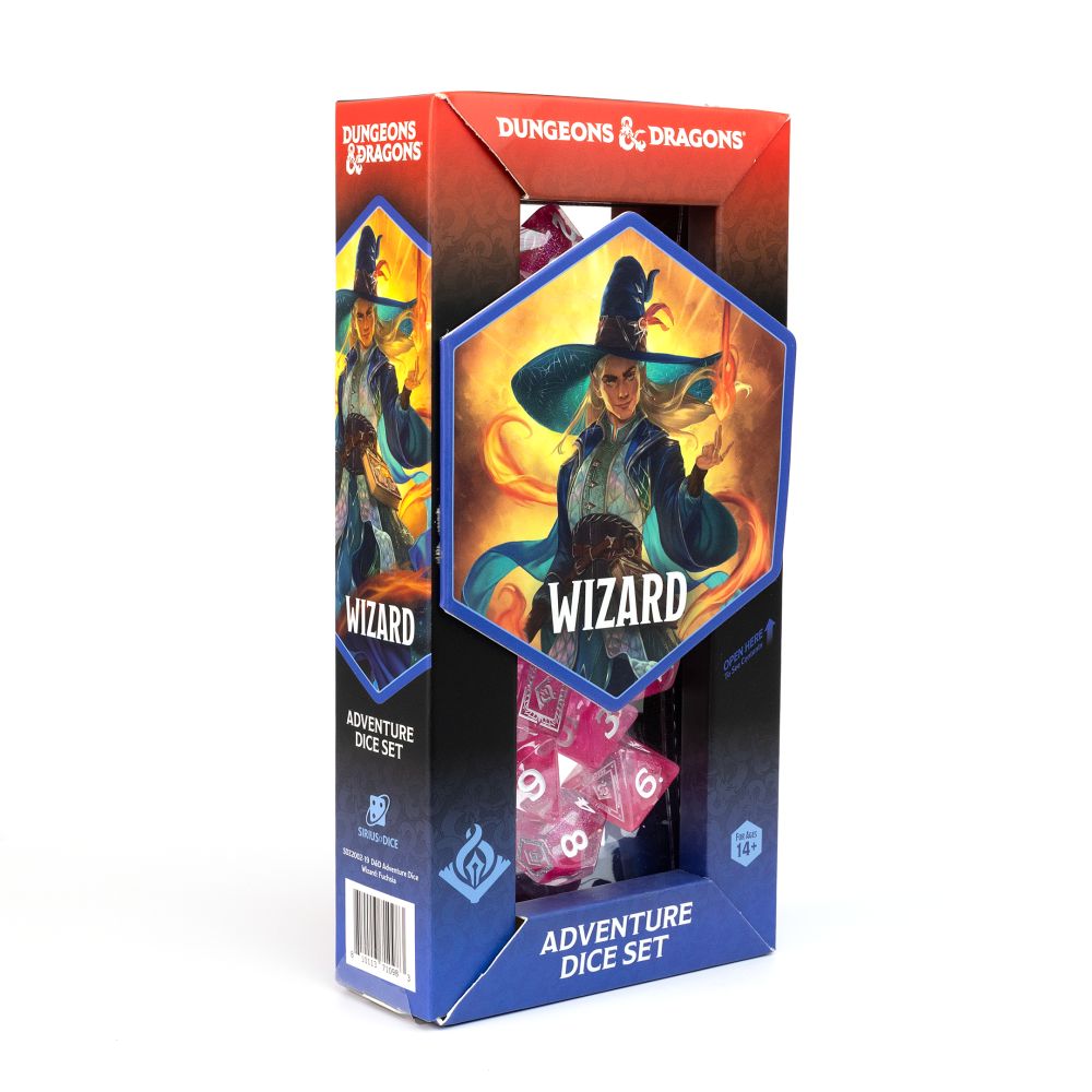 Sirius Dice - Dungeons & Dragons Adventure Dice - Wizard - Fuchsia - Good Games