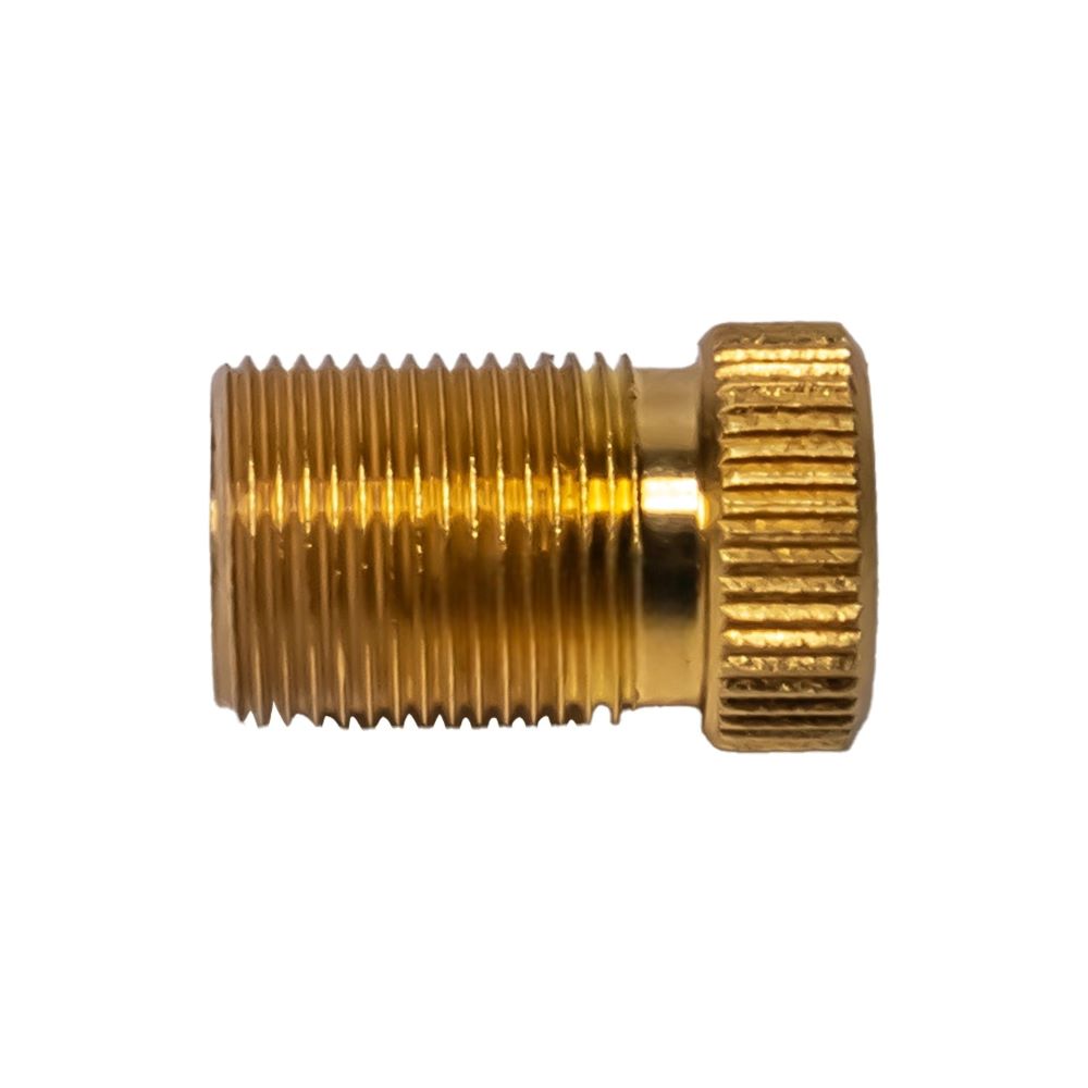 Brass male threaded fitting with a knurled end