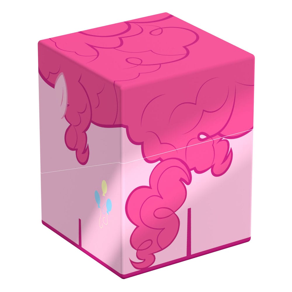 Ultimate Guard Squaroes box featuring My Little Pony Pinkie Pie&#39;s iconic dark pink mane and cutie mark balloons on a light pink background