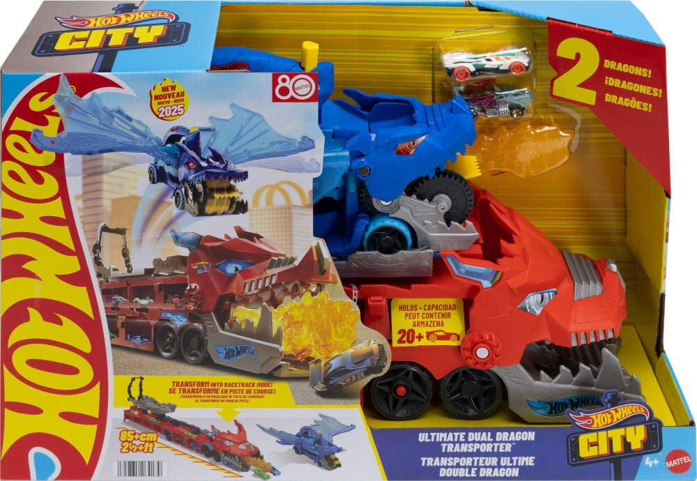 Hot Wheels City Ultimate Dual Dragon Transporter Set