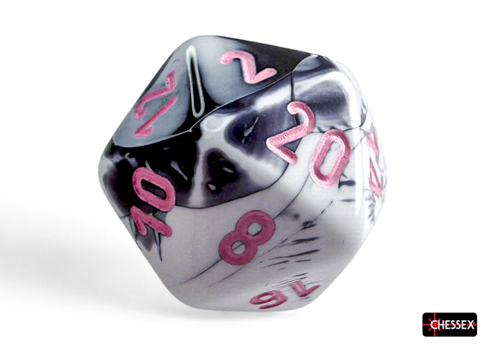 Chessex - CHX 26469 Gemini Black-White/pink Polyhedral 7-Dice Set (Preorder) - Good Games