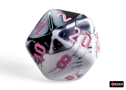 Chessex - CHX 26469 Gemini Black-White/pink Polyhedral 7-Dice Set (Preorder) - Good Games
