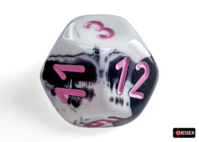 Chessex - CHX 26469 Gemini Black-White/pink Polyhedral 7-Dice Set (Preorder) - Good Games