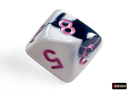 Chessex - CHX 26469 Gemini Black-White/pink Polyhedral 7-Dice Set (Preorder) - Good Games