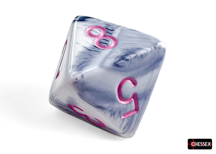 Chessex - CHX 26469 Gemini Black-White/pink Polyhedral 7-Dice Set (Preorder) - Good Games