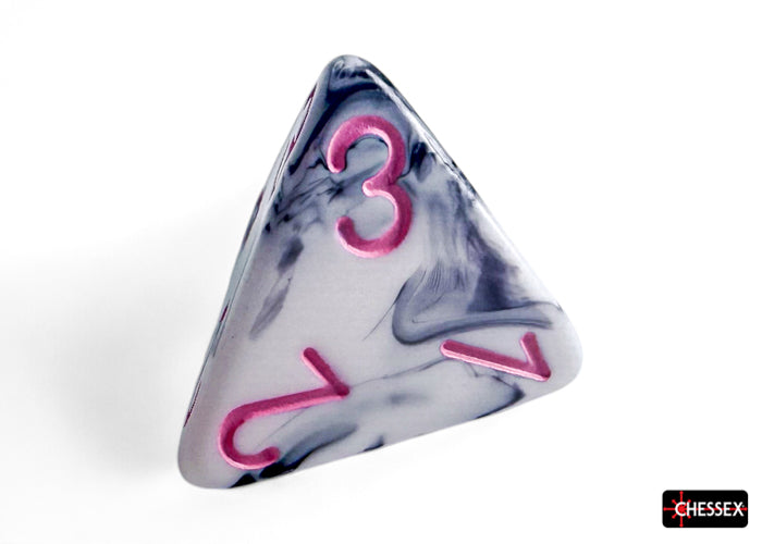 Chessex - CHX 26469 Gemini Black-White/pink Polyhedral 7-Dice Set (Preorder) - Good Games