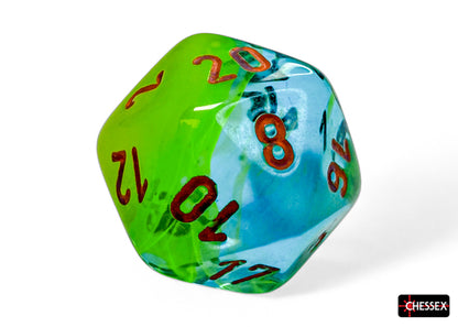 Chessex - CHX 26470 Gemini Plasma Green-Teal/orange Luminary Polyhedral 7-Dice Set (Preorder) - Good Games