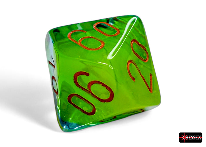 Chessex - CHX 26470 Gemini Plasma Green-Teal/orange Luminary Polyhedral 7-Dice Set (Preorder) - Good Games