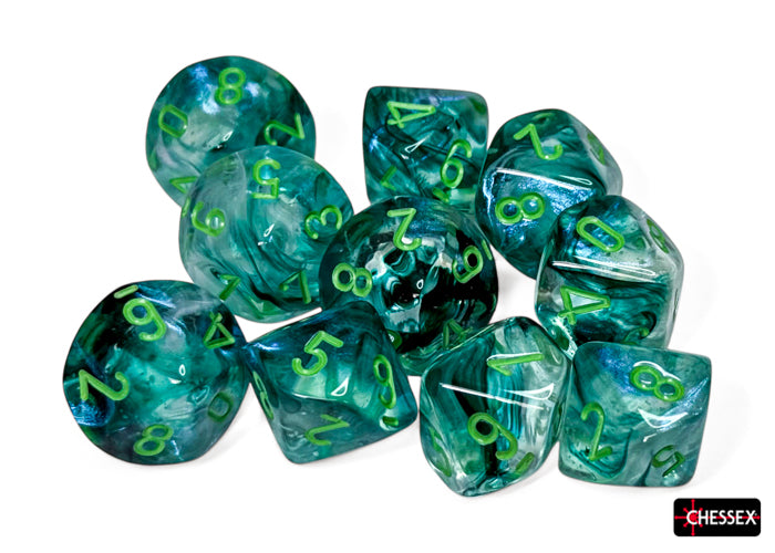 Chessex - CHX 27395 Borealis Kelp/light green Luminary Set of Ten d10s (Preorder) - Good Games