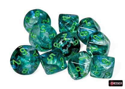 Chessex - CHX 27395 Borealis Kelp/light green Luminary Set of Ten d10s (Preorder) - Good Games