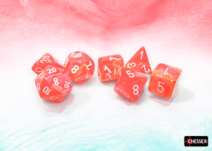 Chessex - CHX 27553 Festive Dahlia/white Luminary Polyhedral 7-Dice Set (Preorder) - Good Games