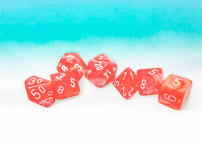 Chessex - CHX 27553 Festive Dahlia/white Luminary Polyhedral 7-Dice Set (Preorder) - Good Games