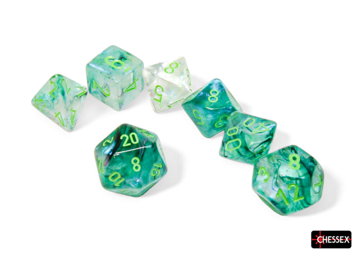 Chessex - CHX 27595 Borealis Kelp/light green Luminary Polyhedral 7-Dice Set (Preorder) - Good Games