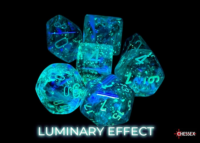 Chessex - CHX 27595 Borealis Kelp/light green Luminary Polyhedral 7-Dice Set (Preorder) - Good Games