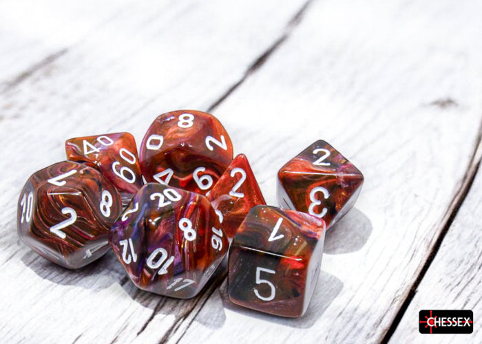 Chessex - CHX 27543 Festive Symphony/white Polyhedral 7-Dice Set (Preorder) - Good Games