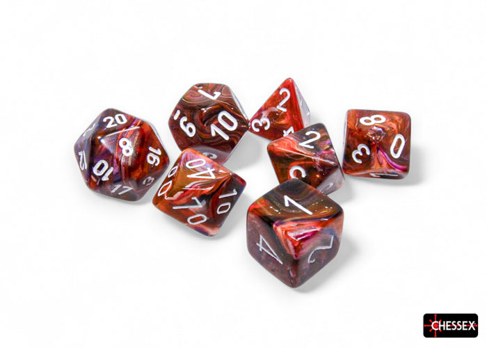 Chessex - CHX 27543 Festive Symphony/white Polyhedral 7-Dice Set (Preorder) - Good Games