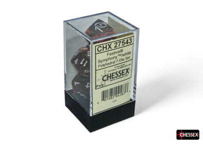 Chessex - CHX 27543 Festive Symphony/white Polyhedral 7-Dice Set (Preorder) - Good Games