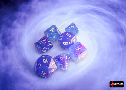 Chessex - CHX 27567 Nebula Aura/white Luminary Polyhedral 7-Dice Set (Preorder) - Good Games