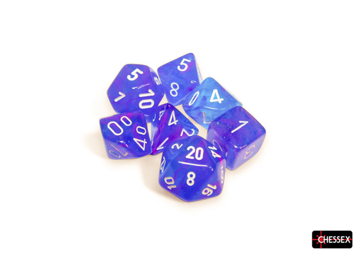 Chessex - CHX 27567 Nebula Aura/white Luminary Polyhedral 7-Dice Set (Preorder) - Good Games